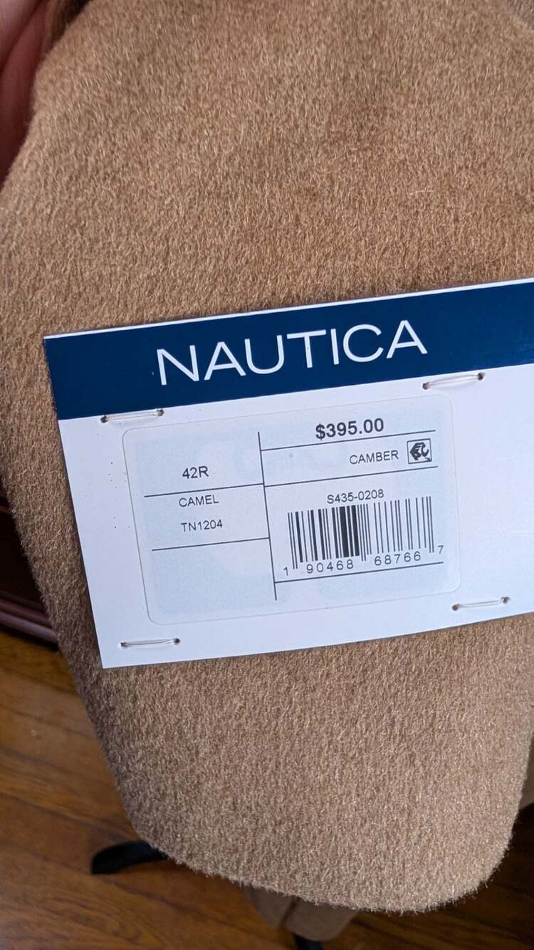 Nautica Men's Camel Wool blend Trench Coat 42R - Picture 4 of 7